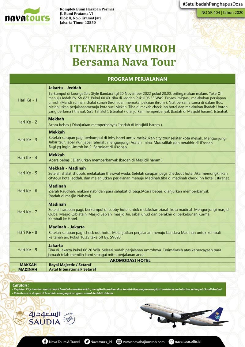 itinerary nava tour