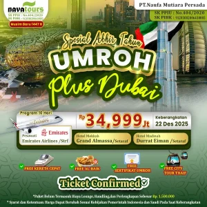 Paket umroh plus Dubai Desember 2025 harga 34 jutaan Nava Tour