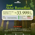 Paket umroh Ramadhan akhir Maret dengan program 9 hari dan hotel dekat Masjidil Haram