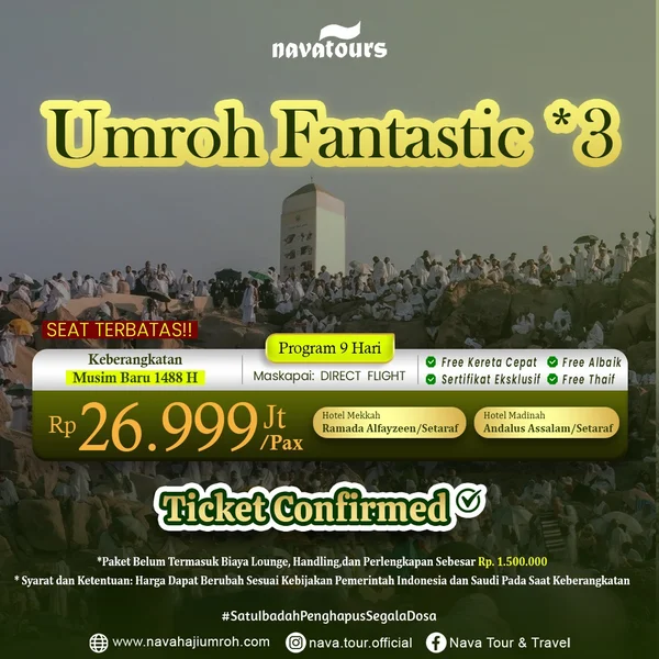 paket umroh promo Juli program 9 hari dengan tiket confirmed