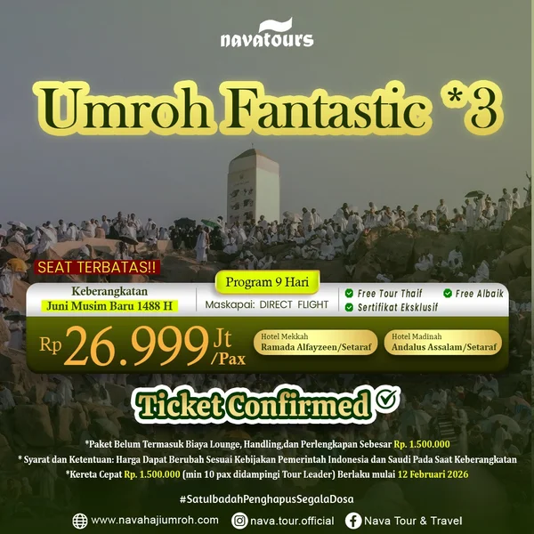 Paket umroh Juni musim baru 9 hari direct flight dengan hotel setaraf bintang empat