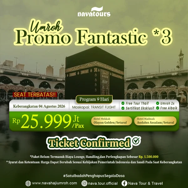 promo umroh agustus 2026 harga hemat program 9 hari fasilitas lengkap dan nyaman