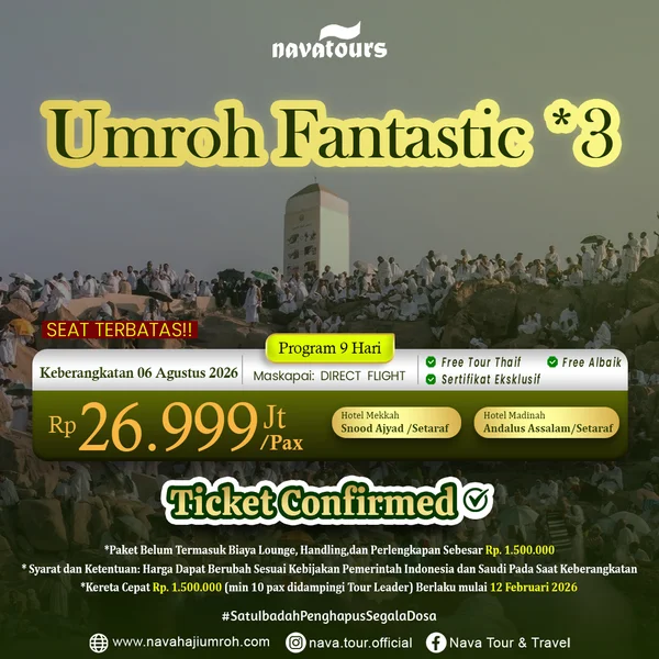 paket umroh agustus 2026 program 9 hari direct flight dengan harga terjangkau dan fasilitas lengkap