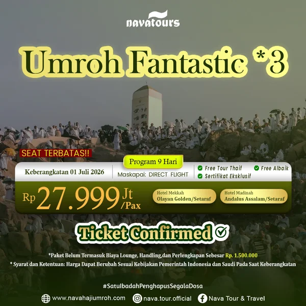 paket umroh juli 2026 program 9 hari direct flight harga terjangkau dan fasilitas lengkap