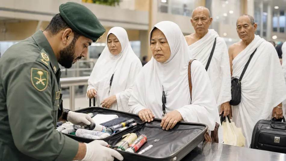 Pemeriksaan di Bandara King Abdul Aziz, Jeddah, Arab Saudi