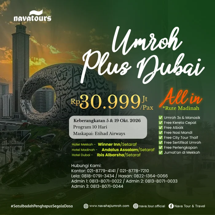 Biaya umroh Plus Dubai mulai Rp30,9 jutaan dari Nava Tour