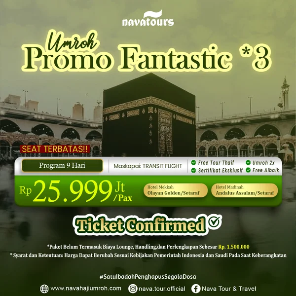 Promo umroh murah Fantastic Bintang 3 Nava Tour